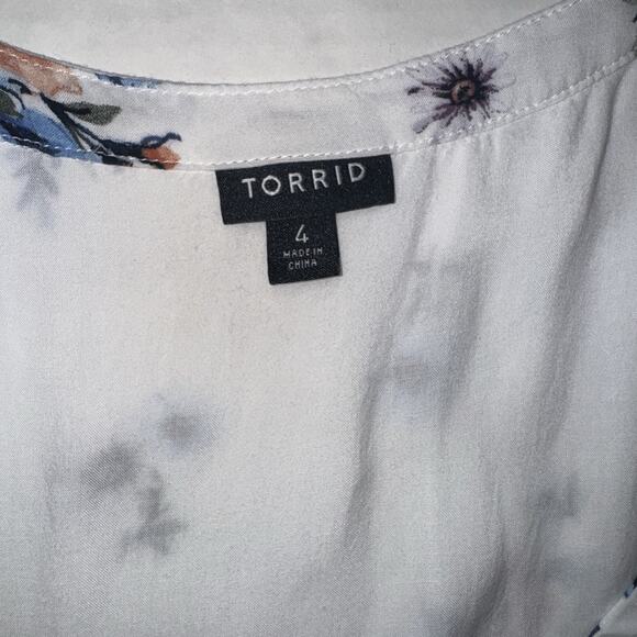 Torrid Womens 4X Top Babydoll Challis Button Floral Flowy Lightweight Casual - Picture 9 of 12